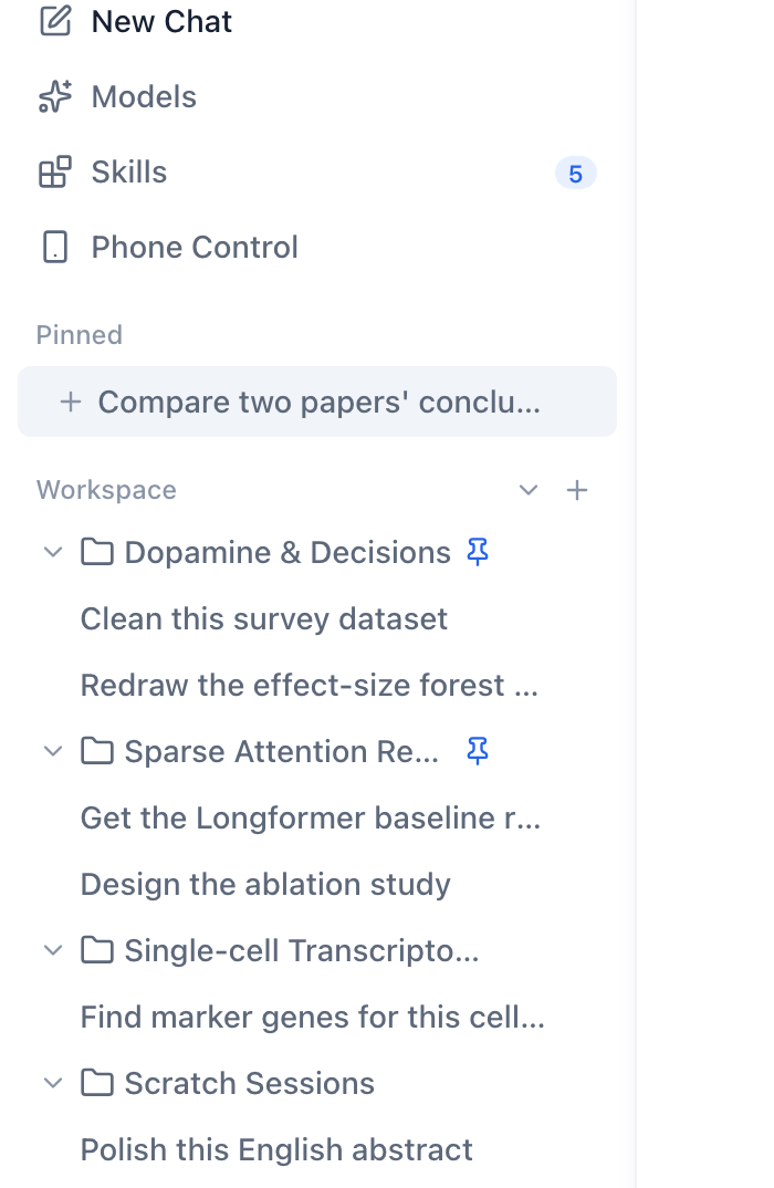 The FutureOS desktop app's sidebar, rendered by the screenshot harness with no display attached